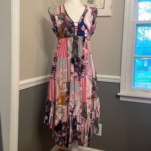 ANTHROPOLOGIE Ruffled Patchwork Summer MIDI Dress 4